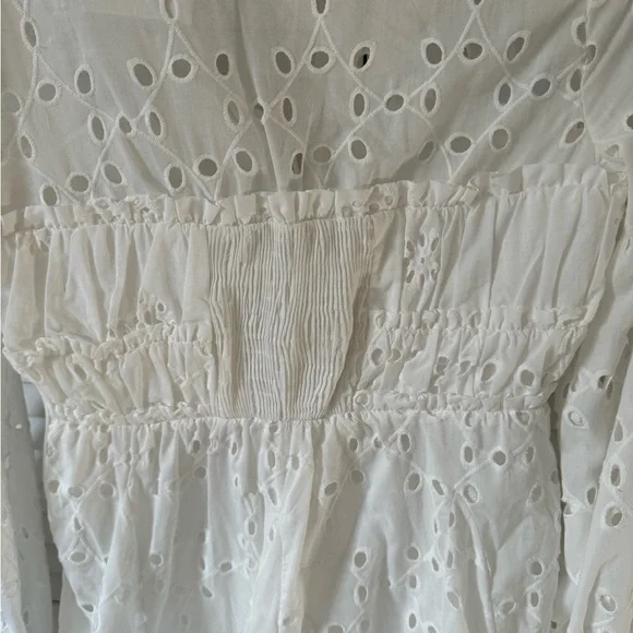 Zara White Embroidered Dress NWT - Picture 4 of 6